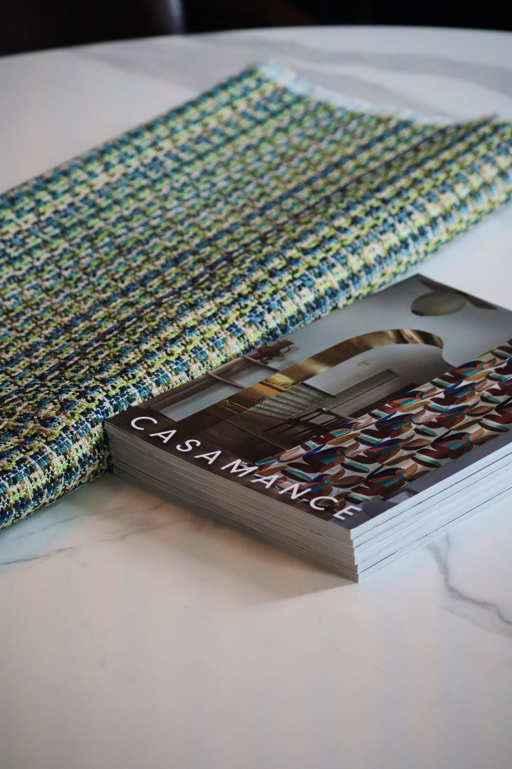 Tissu pour coussin et rideau, salle au showroom