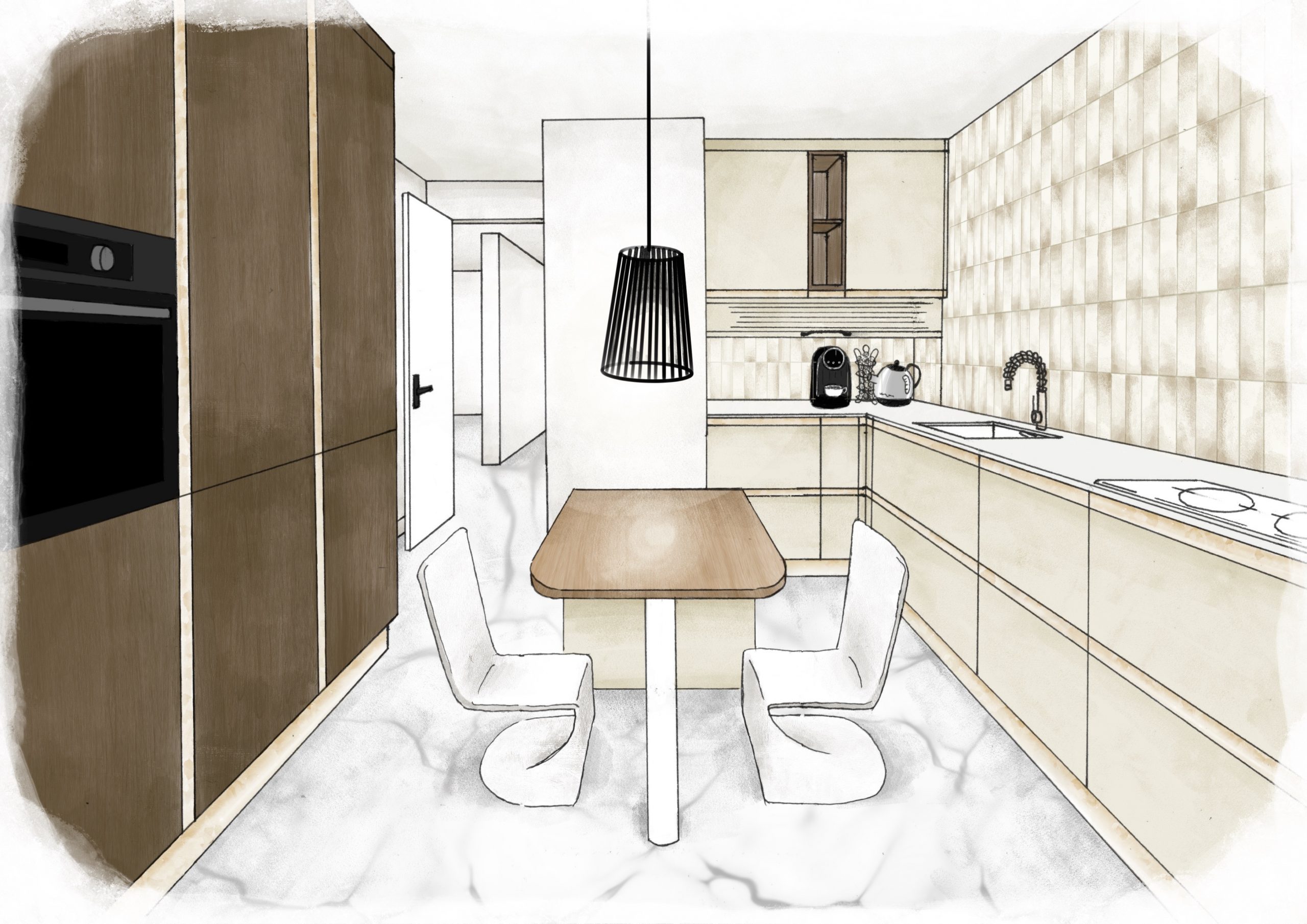 Dessin coloré cuisine