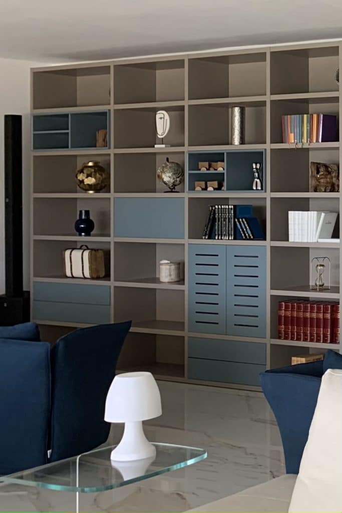 Projet Paulina - salon meuble au ton bleu